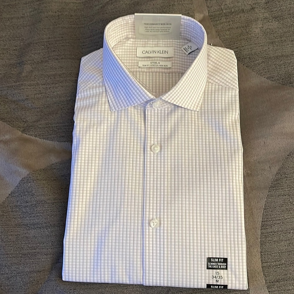 Calvin Klein - Steel + Multi Purple Dress Shirt